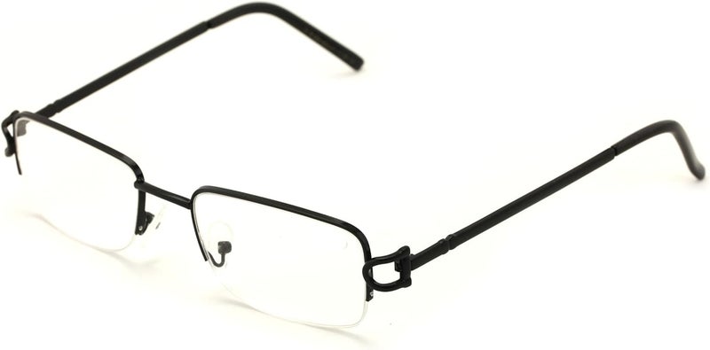 V.W.E. Rectangular Frame Clear Lens Designer Half Rim Eyeglasses Metal Glasses - Image 1